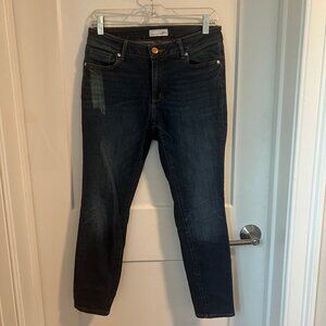 Loft; 28/6 P; Curvy skinny ankle dark wash denim jeans